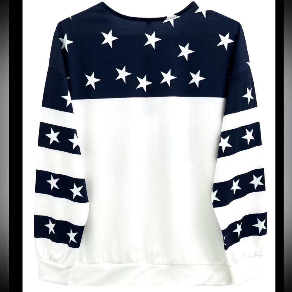 Stripes & Stars V-Neck Zip Sweatshirt BRAND NEW - Picture 3 of 4